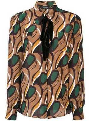 ROCHAS patterend tie collar shirt