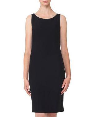 Akris Round-Neck Sleeveless Crepe Sheath Dress
