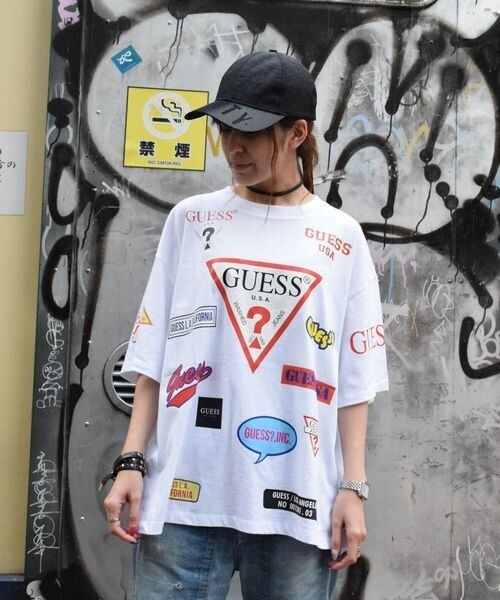 GUESS 【別注】Guess×ROYAL FLASH/ゲス ロゴプリント Tシャツ
