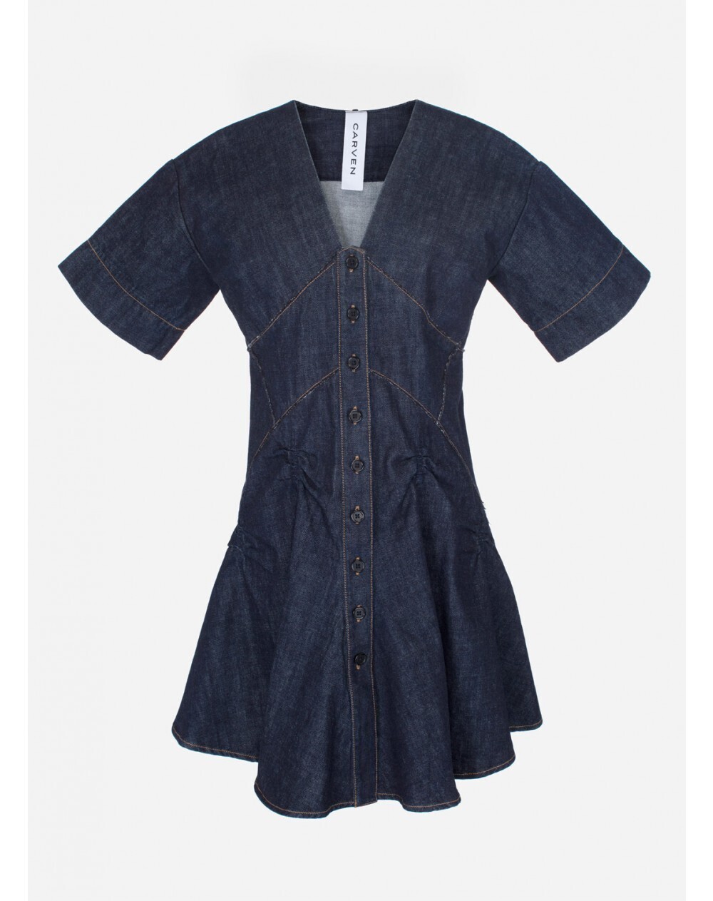 CARVEN DENIM MINI DRESS