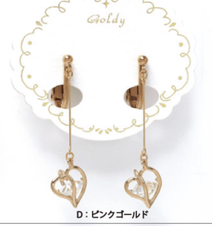 GOLDY 2170107 D スワロフスキー_ ハート イヤリング