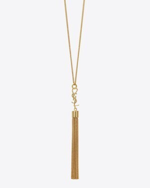 SAINT LAURENT PARIS モノグラム ミニタッセル ネックレス