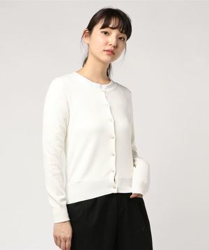 LAISSE PASSE クルーネックシンプルカーデ