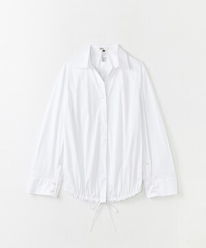 DOUBLE STANDARD CLOTHING レザーブロードヘムシャーリングブラウス