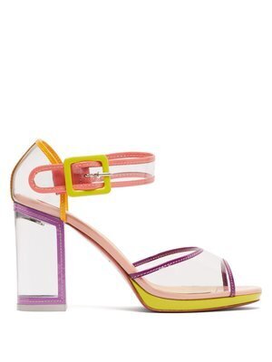 Christian Louboutin Babaclara 100 patent-leather and PVC sandals