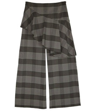 AULA AILA RUFFLE CHECK PANTS