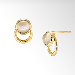 STAR JEWELRY SWINGING MOON PIERCED EARRINGS