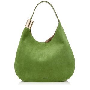 JIMMY CHOO Lime スエード X エラフスネーク・ショルダーバッグ