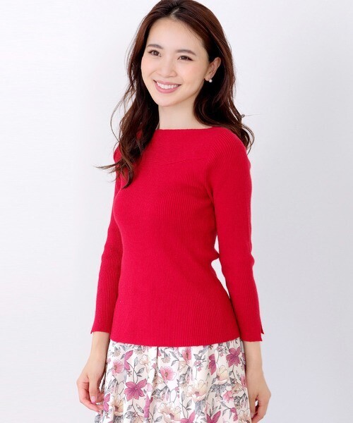 MEW'S REFINED CLOTHES 変形リブ7分袖ニット