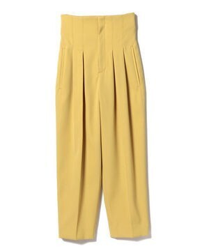ELIN ハイウエスト タッククロップドパンツ