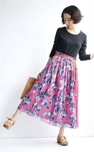 e-zakkamania stores ヴィンテージフラワー 2WAYリバーシブルスカート