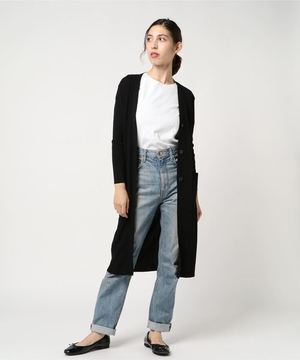 ANAYI 綿シルクリブロンクカーディガン