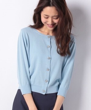 PATTERN fiona アイレットUV加工7分袖カーディガン
