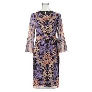 VIVIENNE TAM TIBETAN WALL PAPER PRINT ON NETTING DRESS