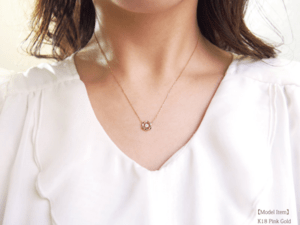 Sweets Jewelry Market 【ls02623】K18WG、K18PG、K18YG　ダイヤモンド0.13ct　フラワーネックレス