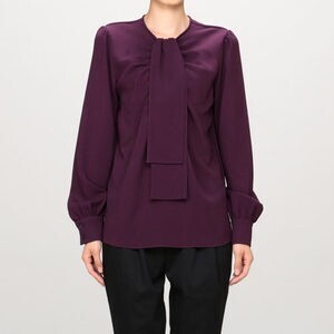 ROCHAS リボンボウタイブラウス