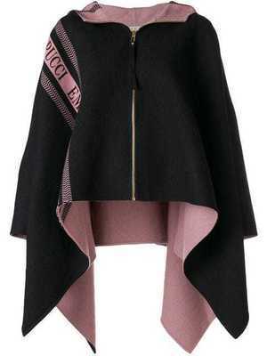 Emilio Pucci logo stripe poncho jacket