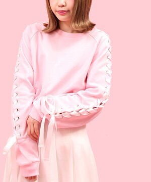 W♡C レースアップスウェット