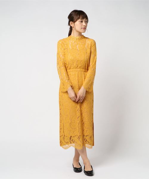 MARILYN MOON バックリボンレースドレス