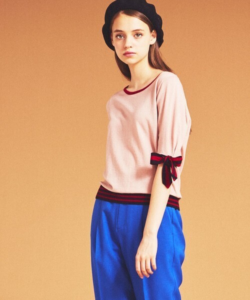 LANVIN en Bleu カラーリボンニット
