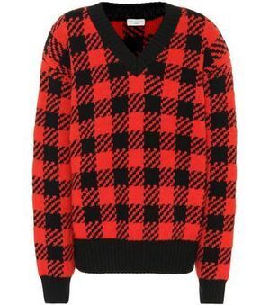 Dries Van Noten ウール混チェックセーター