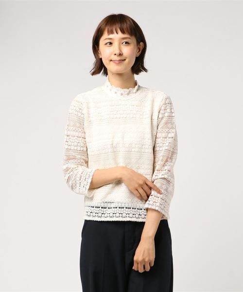 WILLSELECTION レースハイネックブラウス