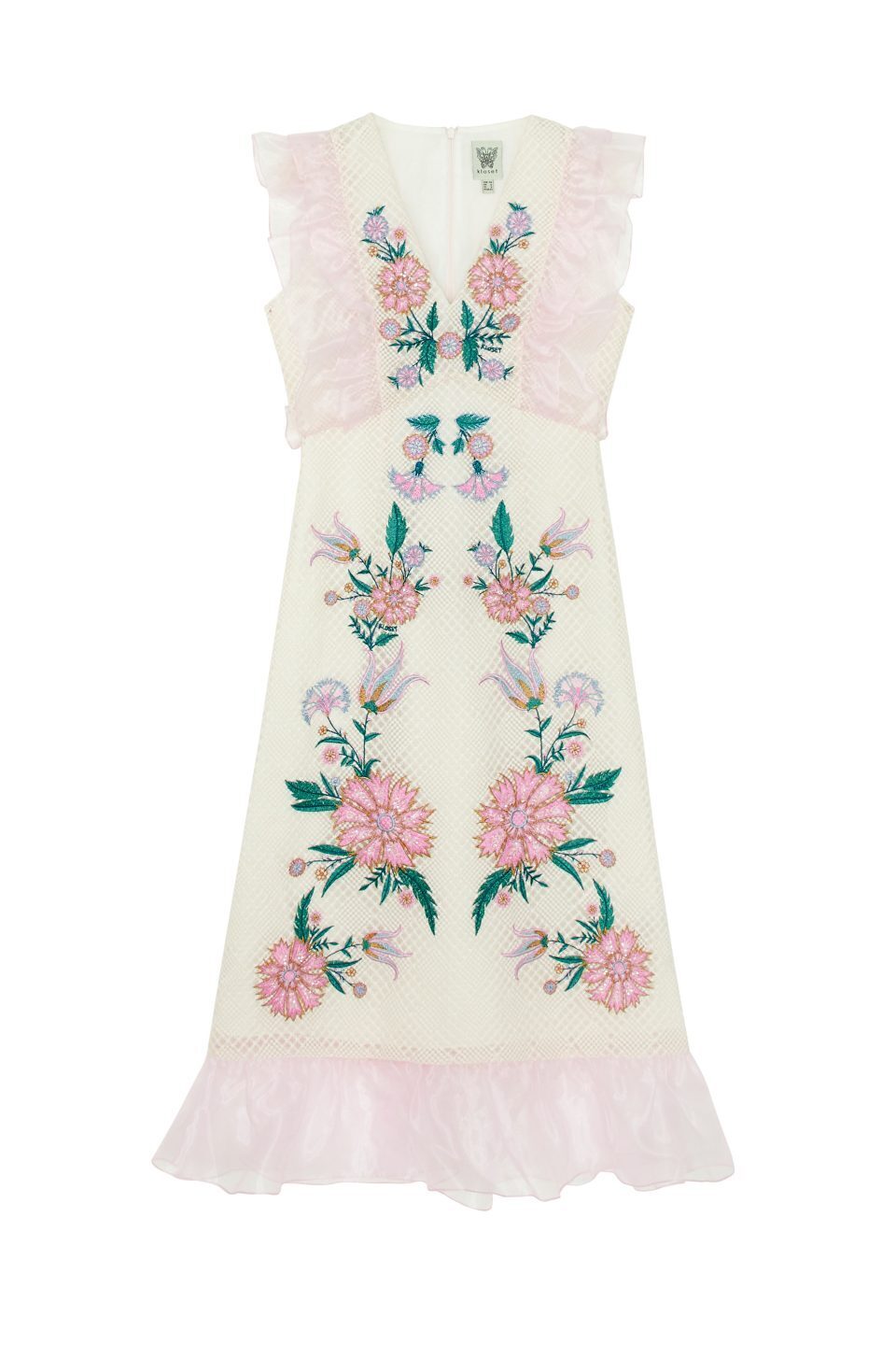 kloset Embroidered Midi Dress