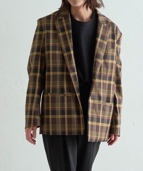 lot holon ビッグシルエット グレンチェックジャケット