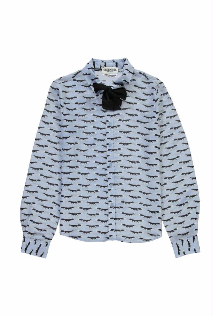 Essentiel Antwerp Baby Blue Fox Print Blouse Rendezvous
