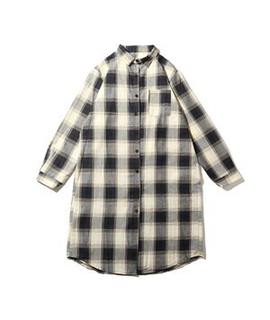frunco ロングチェックシャツワンピース