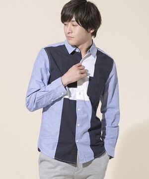 003 J.FERRY MEN ブロッキングスイッチシャツ