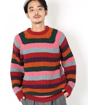 FREAK'S STORE MADE IN UK ビッグマルチボーダーニット