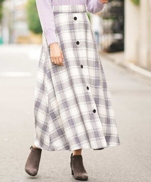 a.v.v ブロックチェックロングスカート