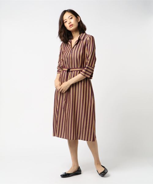 ANAYI ビスコースストライプシャツOP