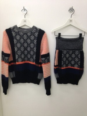 TOGA MOHAIR JACQUARD KNIT PULLOVER