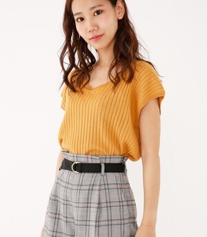 Avan Lily ワイドリブフレンチスリーブニット
