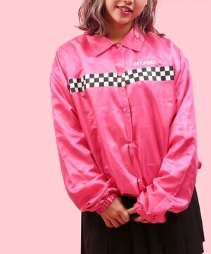 W♡C フラッグチェックコーチジャケット