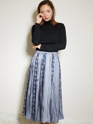 LADYMADE シャイニーフラワーギャザースカート
