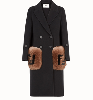 FENDI Manteau en laine noire