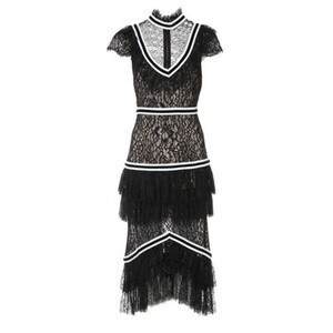 Alice + Olivia ANNETTA RUFFLE DRESS