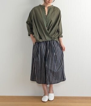 Lintu Laulu ストライプタックパンツ