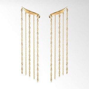 STAR JEWELRY WING CHAIN PIERCED EARRINGS