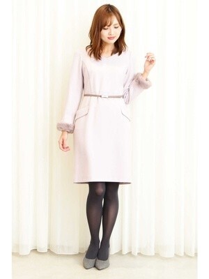 PROPORTION BODY DRESSING ウーリッシュフラノファー付きワンピース
