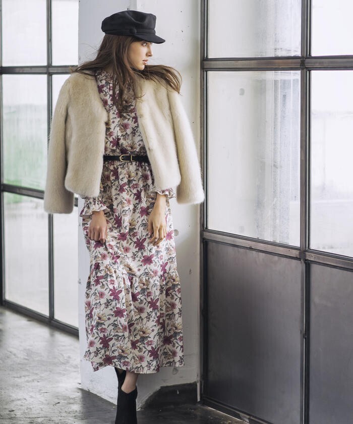 MEW'S REFINED CLOTHES 花柄ロングワンピース
