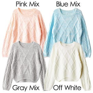 GRL ダイヤ柄ニットプルオーバー
