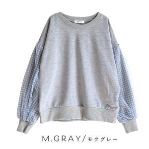 e-zakkamania stores ギンガムチェックチュールスリーブ プルオーバー