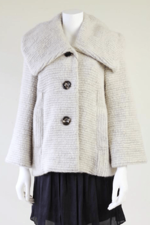 trois 【T33-3305】ワイドカラーショートコート