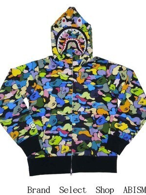 A BATHING APE MULTI CAMO SHARK FULL ZIP HOODIE シャーク フルジップ パーカー