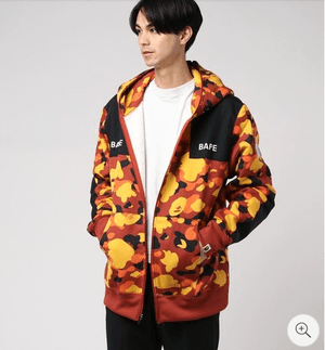 A BATHING APE 1ST CAMO PATCHED WIDE FULL ZIP HOODIE M