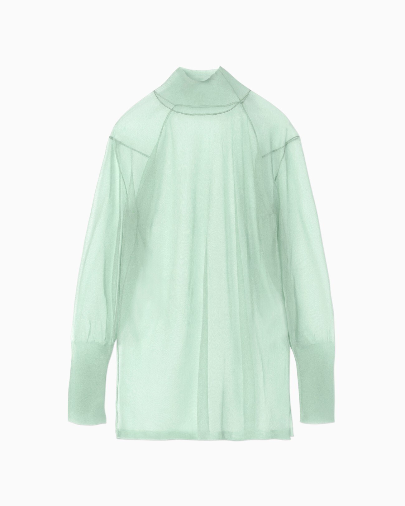 mame Vinyl Knit High-Necked Tops - green